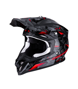 SCORPION VX-16 EVO AIR PUNCH NEGRO PLATA ROJO