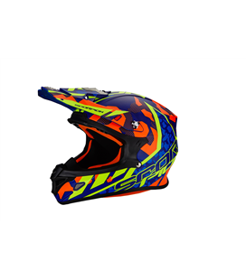 SCORPION EXO-21 AIR FURIO AZUL NARANJA AMARILLO FLUO