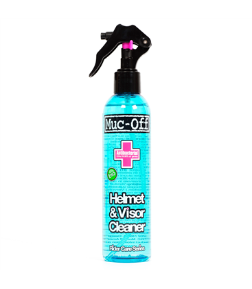 LIMPIADOR ANTIBACTERIANO DE LENTES Y CASCOS MUC-OFF HELMET & VISOR CLEANER BOTE 250ML