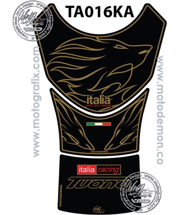 PROTECTOR DEPOSITO 3PCS NEGRO/OR APRILIA TUONO