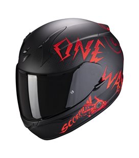 SCORPION EXO 390 ONEWAY NEGRO MATE ROJO