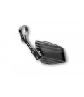 HIGHSIDER END MIRROR WAVE, ALUMINIUM BLACK ANODISED WITH SILVER-COLOURED ADJUSTER
