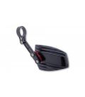 HIGHSIDER END MIRROR WAVE, ALUMINIUM BLACK ANODIZED WITH DARK RED ADJUSTER