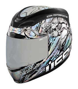 CASCO ICON AIRMADA MECHANICA PLATA