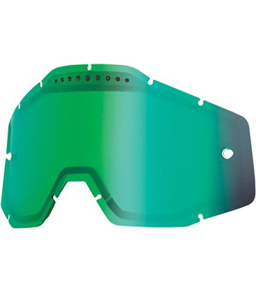 MIRROR GREEN VENTED DUAL REPLACEMENT LENS FOR 100% GAFAS