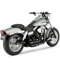 HARLEY DAVIDSON DYNA STREET BOB 2007 - 2011 EXHAUST SHORTSHOTS STAGGERED BLACK