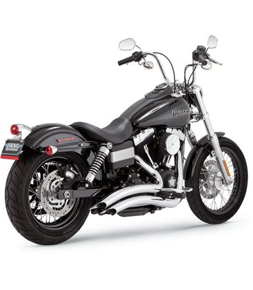 HARLEY DAVIDSON DYNA SUPER GLIDE CUSTOM 110TH ANNIVERSARY 2013 - 2013 EXHAUST SYSTEM 2-INTO-2 BIG RADIUS CHROME