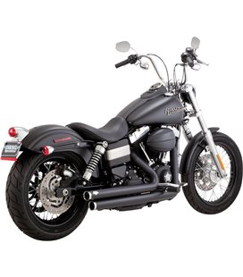 HARLEY DAVIDSON DYNA STREET BOB 2012 - 2013 EXHAUST SYSTEM 2-INTO-2 BIG SHOTS STAGGERED BLACK