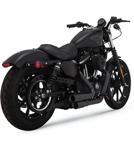 HARLEY DAVIDSON SPORTSTER CUSTOM 110TH ANNIVERSARY 2013 - 2013 EXHAUST SYSTEM MINI-GRENADES 2-INTO-2 BLACK