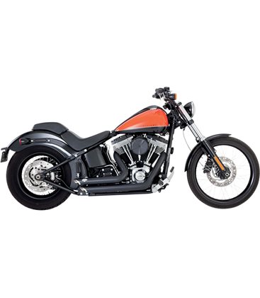 HARLEY DAVIDSON SOFTAIL SLIM 2012 - 2016 EXHAUST SYSTEM SHORT SHOTS STAGGERED BLACK