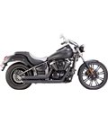 KAWASAKI VULCAN CLASSIC LIGHT TOURER 2011 - 2014 EXHAUST SYSTEM TWIN SLASH STAGGERED BLACK