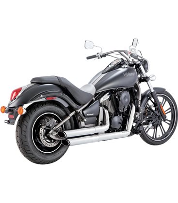 KAWASAKI VULCAN CLASSIC LIGHT TOURER 2011 - 2014 EXHAUST SYSTEM TWIN SLASH STAGGERED CHROME