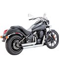 KAWASAKI VULCAN CUSTOM 2007 - 2016 EXHAUST SYSTEM TWIN SLASH STAGGERED CHROME