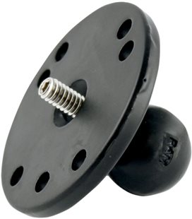 RAM MOUNT ROUND BASE 2.5" WITH 1" BALL & 1/4-20 MALE ALUMINUM BLACK