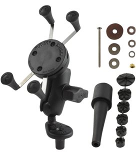 X-GRIP DEVICE HOLDER FORK STEM MOUNT ALUMINUM STEEL BLACK