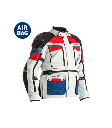 CHAQUETA TEXTIL (HOMBRE) CON AIRBAG RST ADVENTURE-X AZUL/ROJO , TALLA 50/S