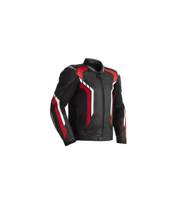 CHAQUETA DE PIEL (HOMBRE) RST AXIS NEGRO/ROJO