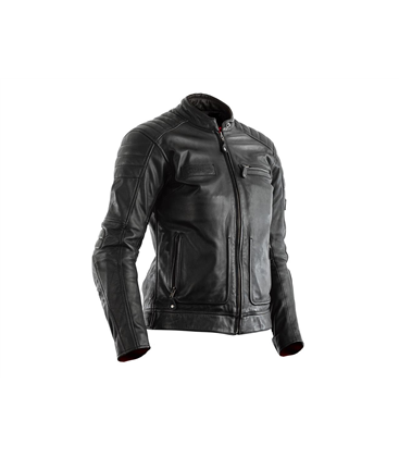 CHAQUETA CUERO (MUJER) RST ROADSTER II NEGRO