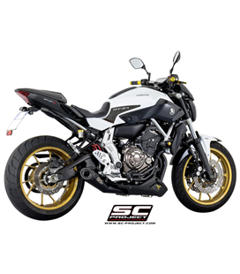 YAMAHA MT-07 (2013 - 2016) SISTEMA DE ESCAPE COMPLETO 2-1 SILENCIADOR CÓNICO SC PROJECT