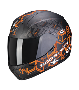 SCORPION EXO 390 CUBE NEGRO MATE NARANJA