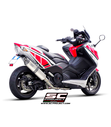 YAMAHA TMAX 530 (2012 - 2016) SISTEMA DE ESCAPE COMPLETO 2-1 SILENCIADOR OVAL TITANIO SC PROJECT