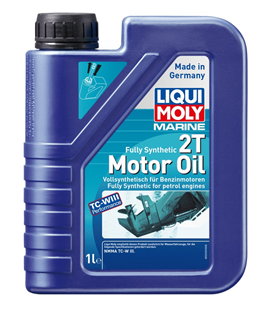 BOTELLA 1L ACEITE DE MOTOR 2T MARINE 100% SINTÉTICO LIQUI MOLY NMMA TC-W3 BIODEGRADABLE