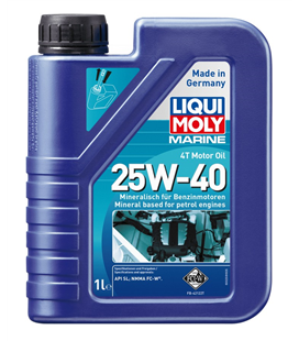 BOTELLA 1L ACEITE DE MOTOR 4T MARINE MINERAL LIQUI MOLY 25W-40 API SL, NMMA FC-W®