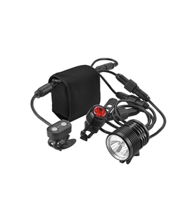 SET DE LUCES BICICLETA  LED DELANTERA 3000LM + TRASERA 50LM CON BATERÍA EXTERNA RECARGABLE