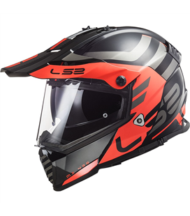 LS2 MX436 PIONEER EVO ADVENTURER NEGRO MATE NARANJA