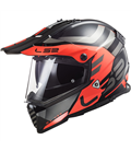 LS2 MX436 PIONEER EVO ADVENTURER NEGRO MATE NARANJA