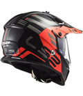 LS2 MX436 PIONEER EVO ADVENTURER NEGRO MATE NARANJA