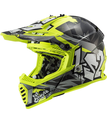 LS2 MX437 FAST EVO CRUSHER NEGRO AMARILLO FLUOR