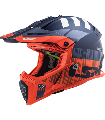 LS2 MX437 FAST EVO MINI XCODE NARANJA MATE FLUOR AZUL