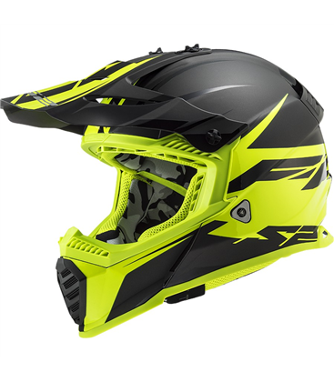 LS2 MX437 FAST EVO ROAR NEGRO MATE AMARILLO FLUOR