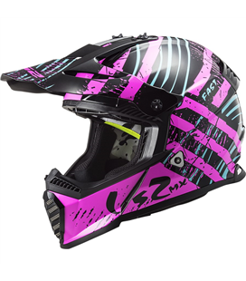 LS2 MX437 FAST EVO VERVE NEGRO ROSA FLUOR