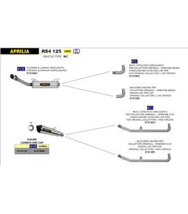 APRILIA RS4 125 2017 - 2018 CONECTOR CATALÍTICO HOMOLOGADO