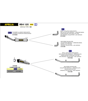 APRILIA RS4 125 2017 - 2018 CONECTOR CATALÍTICO HOMOLOGADO