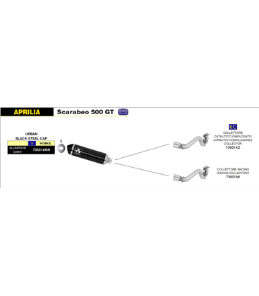 APRILIA SCARABEO 500 GT 2005 - 2007 COLECTOR RACING PARA ESCAPE URBAN