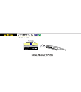 APRILIA DORSODURO 750 2009 - 2017 SILENCIOSO THUNDER DE ALUMINIO (DCHO+IZDO) FONDO EN CARBONO