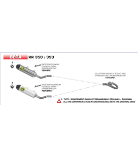 BETA RR 390 2019 -  COLECTOR EN ACERO INOXIDABLE