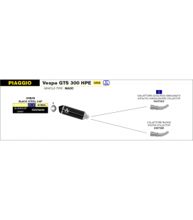 PIAGGIO VESPA GTS 300 HPE 2019 - 2020 CONECTOR RACING PARA ESCAPE URBAN