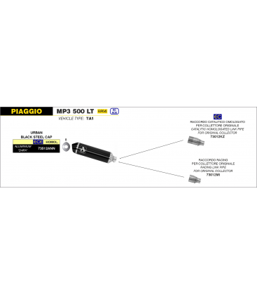 PIAGGIO MP3 500 LT 2017 - 2018 CONECTOR RACING PARA ESCAPE URBAN