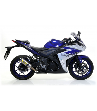 YAMAHA YZF R25 2015 - 2016 SILENCIOSO STREET THUNDER DE TITANIO FONDO EN CARBONO