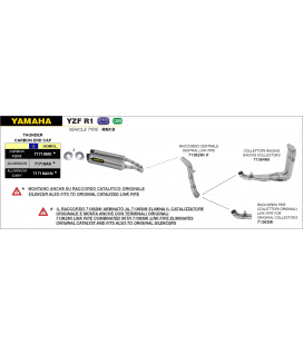 YAMAHA YZF R1 2007 - 2008 SILENCIOSO THUNDER DE ALUMINIO DARK" (DCHO+IZDO) FONDO EN CARBONO"