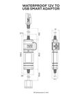 ADAPTADOR IMPERMEABLE QUAD LOCK DE 12V A USB