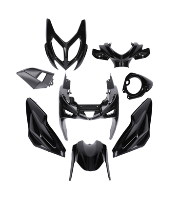 KIT DE CARENADOS YAMAHA AEROX / MBK NITRO 2013 9 PIEZAS NEGRO