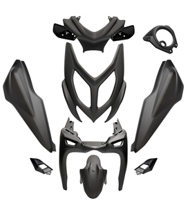 KIT DE CARENADOS YAMAHA AEROX / MBK NITRO 2013 9 PIEZAS NEGRO MATE