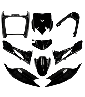 KIT DE CARENADOS YAMAHA JOG R RR / MBK MACH G 9 PIEZAS NEGRO