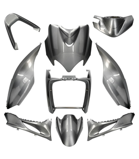 KIT DE CARENADOS YAMAHA JOG R RR / MBK MACH G 9 PIEZAS GRIS OSCURO METÁLICO BMW