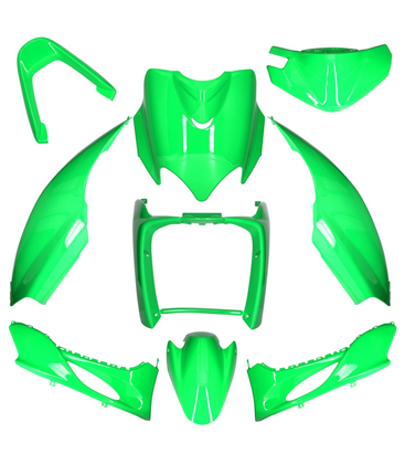 KIT DE CARENADOS YAMAHA JOG R RR / MBK MACH G 9 PIEZAS VERDE KAWA